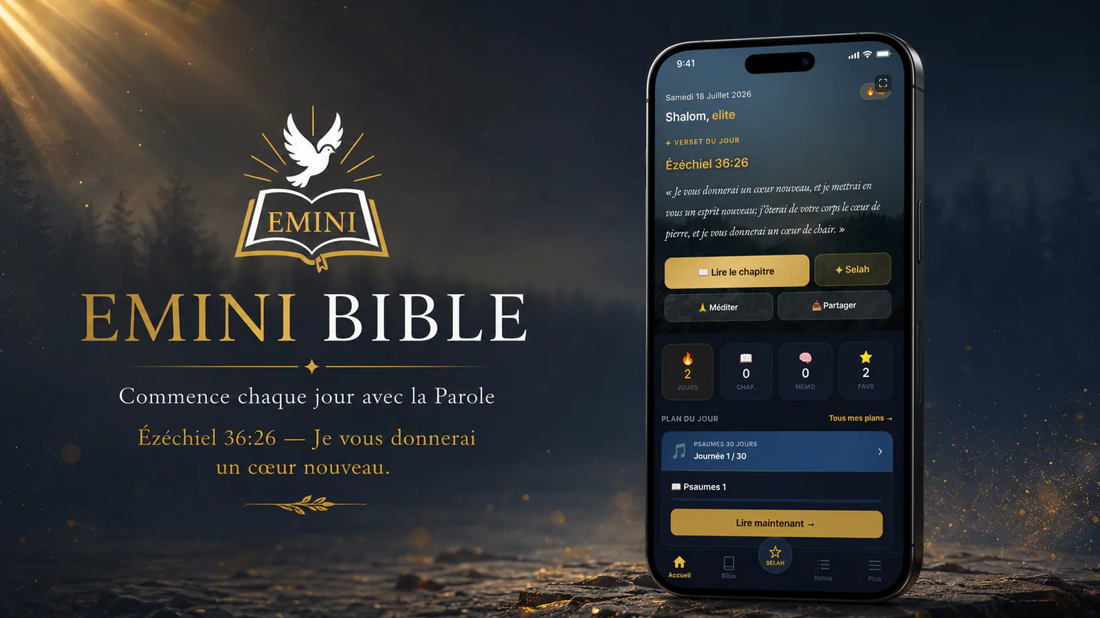 EMINI Bible — l'application sur téléphone